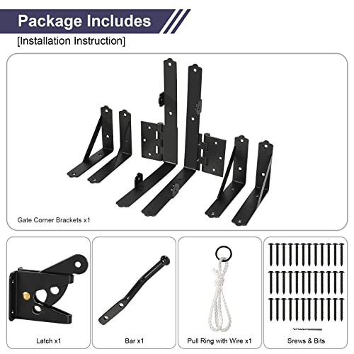 Corner Brace Bracket Anti Sag Gate Frame Hardware Kit for Wooden Fence with Latch - style: No Sag Kit B