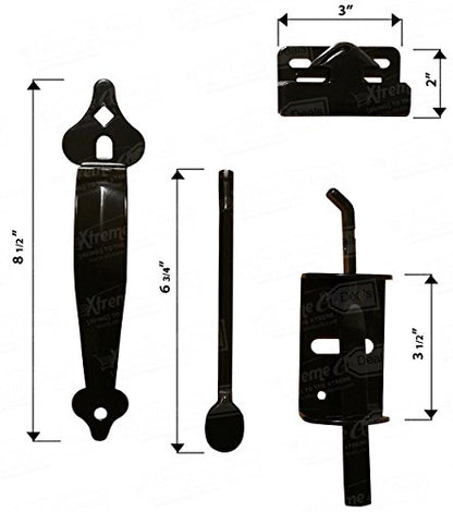 Nuvo Iron Black Galvanized Steel 6" Thumb Latch - Gate Hardware
