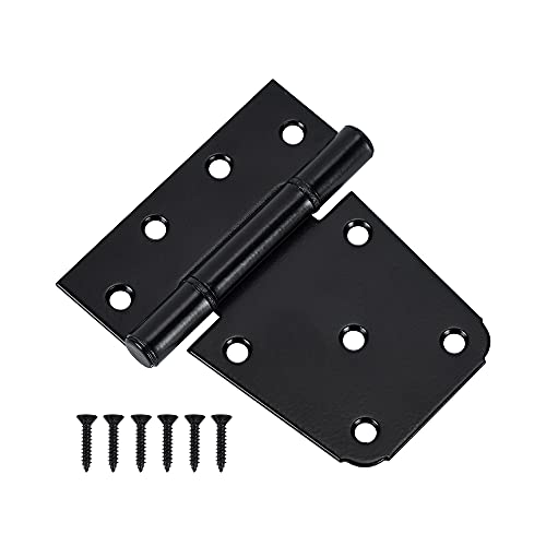 HOME MASTER HARDWARE 3-1/2 inch Heavy Duty T Hinge Gate Hinges Steel Black Finish with Screws 6-Pack (Black) - color: 6 Pack - Black