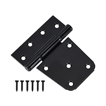 HOME MASTER HARDWARE 3-1/2 inch Heavy Duty T Hinge Gate Hinges Steel Black Finish with Screws 6-Pack (Black) - color: 6 Pack - Black