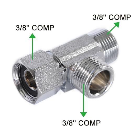 Brass Angle Stop Add-A-Tee Valve,3/8-Inch Compression Inlet X 3/8-Inch Compression Outlet X 3/8-Inch Compression Outlet (3/8x 3/8x 3/8 Add-A-Tee Chromed) - size: 3/8x 3/8x 3/8 1 Pack Chromed