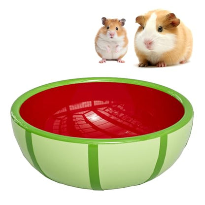 Hamster Food Bowl - Ceramic Guinea Pig Bowl Anti-Turning Small Pet Food Feeding Dish for Rabbit Rat Gerbil Mouse Chinchilla (Red) - color: Red