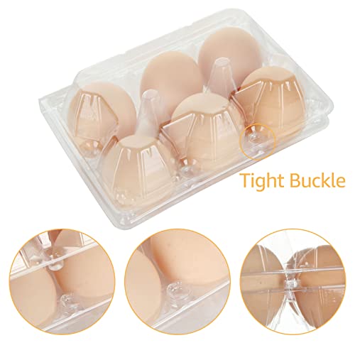 100PCS Egg Cartons Cheap Bulk, Each Holds Half Dozen Eggs (6 Eggs), Plastic Chicken Egg Tray Holder for Family Pasture Farm Market