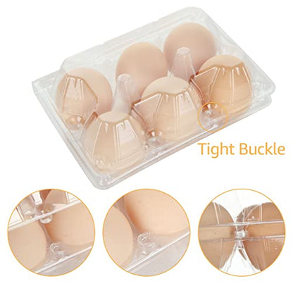 100PCS Egg Cartons Cheap Bulk, Each Holds Half Dozen Eggs (6 Eggs), Plastic Chicken Egg Tray Holder for Family Pasture Farm Market