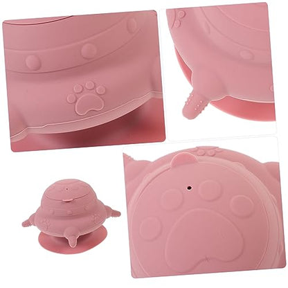 POPETPOP Puppy Milk Station with Pacifiers Silicone Nursing Bowl for Multiple Pets Durable Rabbit and Puppy Feeder Easy to Use Indoor Feeding