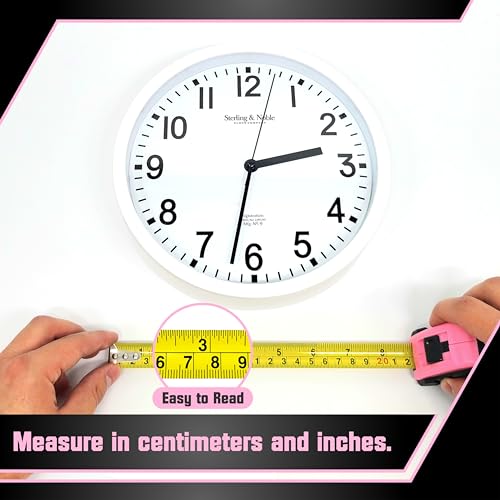 Bullseye Tape Measure 16 Foot | Pink | Premium-Quality Retractable Measuring Tape with Pause Buttons | Easy to Read Measurements in Standard & Metric - Centimeters & Inches
