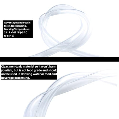 PVC Tubing 1" ID x 1-1/4" OD - 25 ft Clear Vinyl Tubing with 4 Stainless Clamps, Low Pressure Flexible PVC Tube, Lightweight Plastic Vinyl Hose for Transfer Water Air Oil. - size: 1 in. ID x 1-1/4 in. OD, style: 25 Ft.
