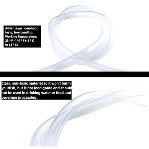 PVC Tubing 3/4" ID x 1" OD - 10 ft Clear Vinyl Tubing with 4 Stainless Clamps, Low Pressure Flexible PVC Tube, Lightweight Plastic Vinyl Hose for Transfer Water Air Oil. - size: 3/4 in. ID x 1 in. OD, style: 10 Ft.