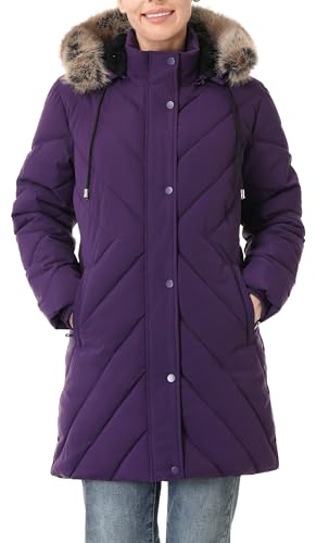 Women's Winter Coat Long Puffer Jacket - Waterproof Warm Thickened Snow Coat for Women - color: Purple, size: Medium