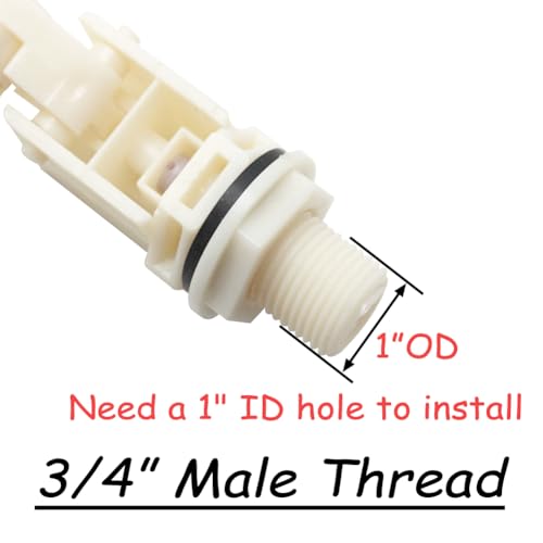 Uenede 2PCS Float Ball Valve DN20 3/4" Male Thread PE Floating Ball ABS Valve Automatic Switch for Pool, Livestock Water Trough, Aquariums, Aquaculture, Hydroponics and Reservoir Water Level Control