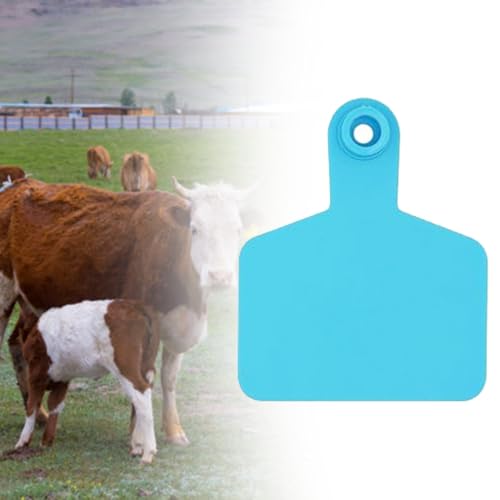 Blank Cattle Ear Tags for Farms/Pastures, Waterproof Livestock Plastic Cattle Identification Ring, Sheep Ear Tag Kit 1-100 Number Plastic Livestock Lug Tag(Blue,Cow) - color: Blue, size: Cow