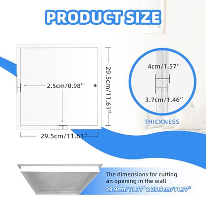 12" x 12" Metal Access Panel, 1MM Thickened Access Panel for Drywall, Aluminum Access Panel for Walls and Ceilings, Rust-Resistant and Easy-to-Install Drywall Access Panel - size: 12in*12in