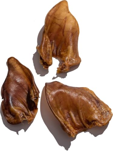 Jack&Pup Pig Ears for Dogs (10 Pack) - All Natural Single Ingredient Extra Thick Large Whole Pigs Ears - Premium Dog Pig Ear Treats - Natural Dog Pork Chews; Excellent Rawhide Alternative