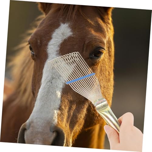 2pcs Livestock Wool Brush and Cattle Curry Comb for Sheep and Horse Grooming, 23cm Small Yellow Wool Shedding Rake for Farm Animal Dematting and Itch Relief