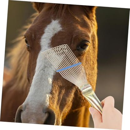 2pcs Livestock Wool Brush and Cattle Curry Comb for Sheep and Horse Grooming, 23cm Small Yellow Wool Shedding Rake for Farm Animal Dematting and Itch Relief