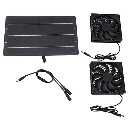 10W Solar Panel Fan Kit – Dual Exhaust Wall Mounted for Chicken Coops & Greenhouses
