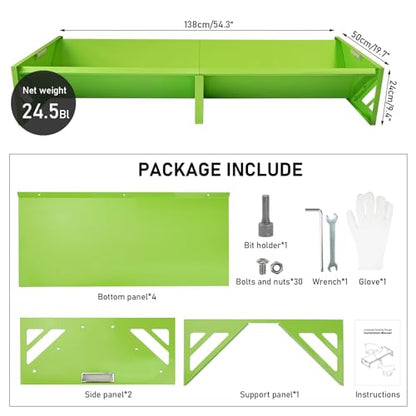 Goat Feeder, 22 Gal Metal Horse Trough Livestock Feeding Trough 55 inch Heavy-Duty Large Capacity Cattle Trough Galvanized Steel Livestock Feeder for Farms Alpacas Goats, Calves, Sheep, Deer