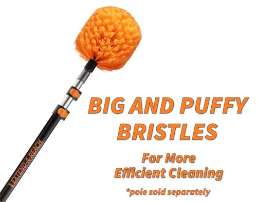 Cobweb Duster Head Brush // Spider Web Brush for Outdoor & Indoor Web Cleaning // Twist-On Corner Duster Fits Standard Acme Threaded Extension Poles // Best Cobweb Brush Head (Pole Sold Separately)