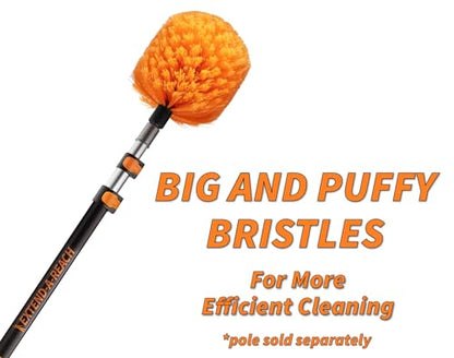 Cobweb Duster Head Brush // Spider Web Brush for Outdoor & Indoor Web Cleaning // Twist-On Corner Duster Fits Standard Acme Threaded Extension Poles // Best Cobweb Brush Head (Pole Sold Separately)