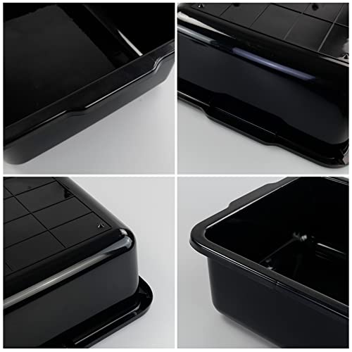 Cand 4 Pack 32 L Commercial Bus Tubs, Large Rectangle Dish Tub, Restaurant Bus Pans, Black