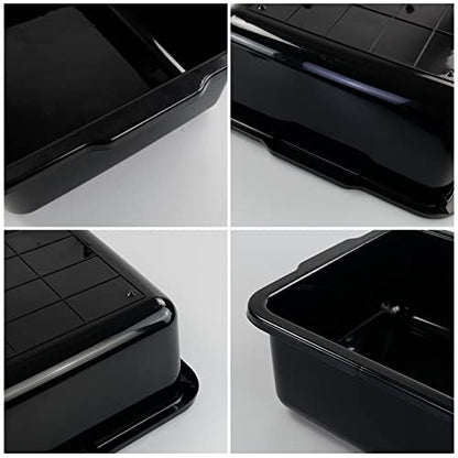 Cand 4 Pack 32 L Commercial Bus Tubs, Large Rectangle Dish Tub, Restaurant Bus Pans, Black