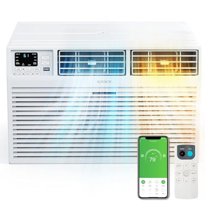 ROVSUN Smart 10000 BTU Through the Wall Air Conditioner with Heat, Wall AC Unit & Heater Combo with Remote, APP & Voice Control & Timer Function, Compatible with Alexa/Google Assistant, 230V/60Hz - style: 10000BTU-AC & Heater-230V