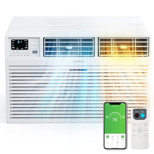 ROVSUN Smart 10000 BTU Through the Wall Air Conditioner with Heat, Wall AC Unit & Heater Combo with Remote, APP & Voice Control & Timer Function, Compatible with Alexa/Google Assistant, 230V/60Hz - style: 10000BTU-AC & Heater-230V