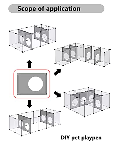 DINMO 4 Pcs Plastic Panel with Games Holes Design, 11.8" x 15.7", for DIY Small Animal Playpen and Cube Storage Unit, Grey Transparent - style: Grey Plastic Panel - 6 pcs