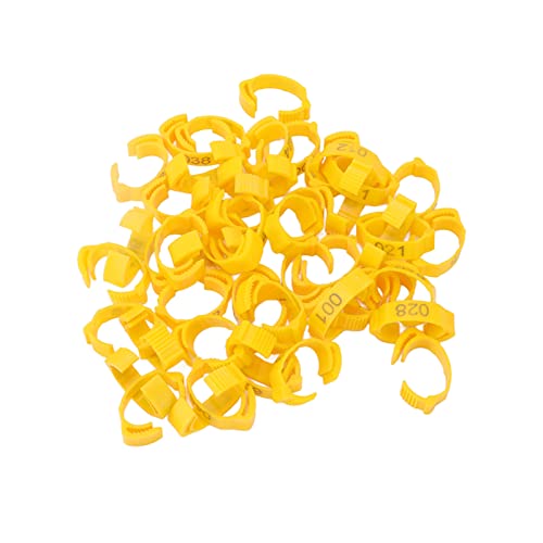 Qiilu Durable Poultry Leg Bands 50pcs Chicken Identification Leg Rings Retractable 6 Slots for Chicken Duck Goose