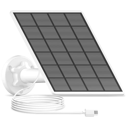 ANRAN 3W Solar Panel with 3M Micro USB & Type-C Port Cable, Compatible with Rechargeable Battery Powered Security Cameras CCTV Cameras, IP65 Waterproof, 360°Adjustable Mounting, Outdoor - color: Type-C-Solar Panel