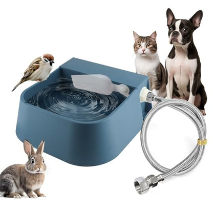 LESYPET Dog Automatic Water Bowl, 67 OZ Automatic Refill Pet Water Dispenser for Cat Chicken Rabbit, Outdoor Animal Drinking Bowl for Livestock, Hose & Adapter Included