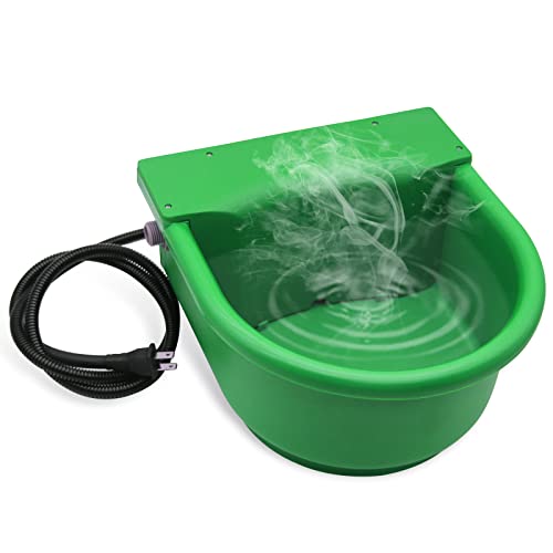 Automatic Heated Horse Waterer Bowl, 4L Large Capacity Farm Heated Water Bowl Constant Temperature Dispenser with Float Control for Pet Dog Goat Chicken and Other Animals,Outdoor Thermal-Bowl