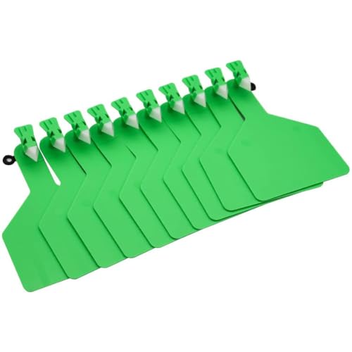 Ear Tag Livestock Tag Blank for Cattle Marking - One Piece Cattle Tag Compatible with Z Tags for Cattle Applicators Comes with a Permanent Marker Green 100pcs - color: Green, size: 100pcs