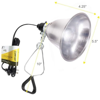 Simple Deluxe Clamp Lamp Light Socket with 5.5 Inch Aluminum Reflector, Suit for Max 60 Watt Lamp (No Bulb Included) with 18/2-Gauge 6 Feet Cord, 1 Pack - size: 5.5 Inch (60 Watts), style: 1-Pack LITE Version