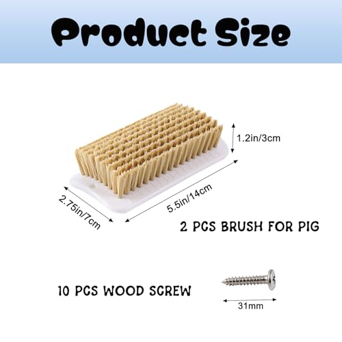 2 Pcs Pig Enrichment Toy, Mini Pigs Self Cleaning Slicker Brushes, Pet Grooming Brush & Scratch Toy 2-in-1 for Mini Pig, Dogs, Cats