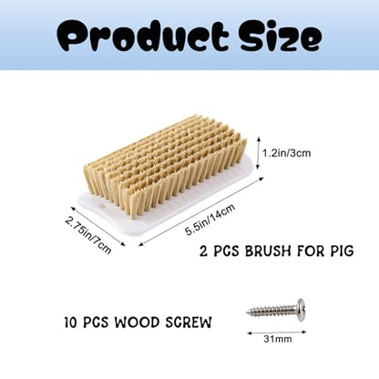 2 Pcs Pig Enrichment Toy, Mini Pigs Self Cleaning Slicker Brushes, Pet Grooming Brush & Scratch Toy 2-in-1 for Mini Pig, Dogs, Cats