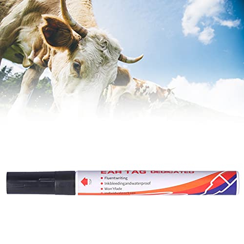 flexman Ear Tag Marking Pen, Waterproof Livestock Ear Tag Pen, Special Ink Penetrates Deep Into the Tag Black Marking Pen for Pigs Sheep Cattle