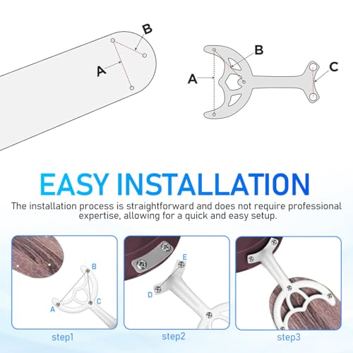 DOITOOL Replacement Ceiling Fan Blades Arms: White Finish Ceiling Fan Blades Arm Bracket for Replacing to Keep It Works Well