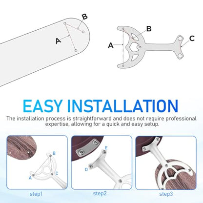 DOITOOL Replacement Ceiling Fan Blades Arms: White Finish Ceiling Fan Blades Arm Bracket for Replacing to Keep It Works Well