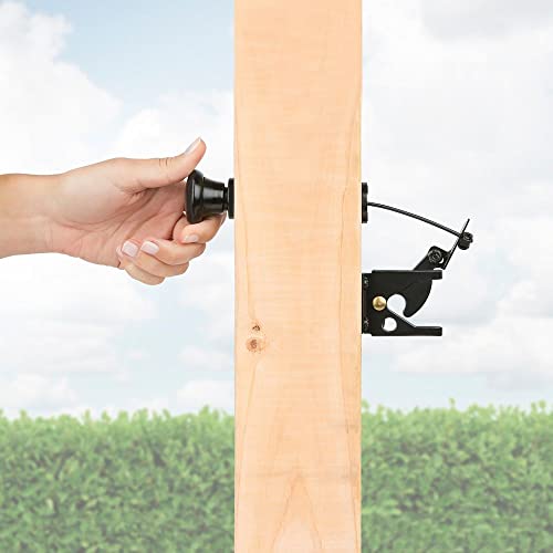 National Hardware Gate Latch Cable Pull N109-070 Spring Loaded Black Outdoor Fence Gate Hardware with WeatherGuard Rust Resistant Finish for 2.5-4 in Gate Posts Easy Installation - size: 40"