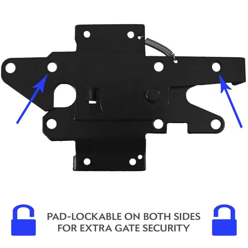 Self-Closing Vinyl Fence Gate Hardware Kit - Black, Single Gate, Includes 2 Hinges, 1 Lockable Latch with Screws (Lockable Both Sides), Case of 6 - size: Self Close Black Kit - Case - 6 Count