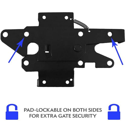Self-Closing Vinyl Fence Gate Hardware Kit - Black, Single Gate, Includes 2 Hinges, 1 Lockable Latch with Screws (Lockable Both Sides), Case of 6 - size: Self Close Black Kit - Case - 6 Count