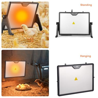Heat Plate for Chicks, Upgraded Brooder Plate for Chicks, 180W Adjustable Temp 86-167°F Chick Heating Plate with Timer, Energy Saving Chicken Coop Heater for Poultry Brooder, UL Certified