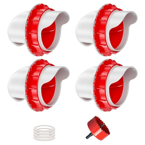 ZenxyHoC DIY Chicken Feeders No Waste, 4 Ports Poultry Feeder with Hole Saw for Buckets Troughs - size: 4 Ports