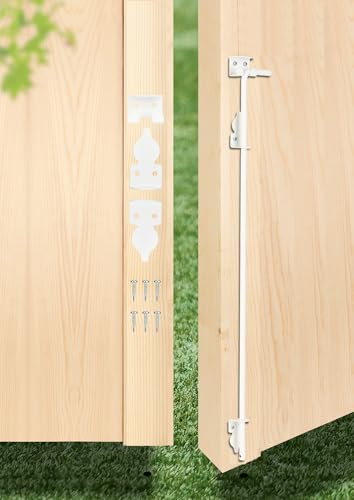 36" Heavy Duty Cane Bolt Gate Drop Rod Hardware Ground Latch for Wood PVC Vinyl Metal Fences Gates, Double Doors, White Solid Steel -1 Pack - size: 36 Inch