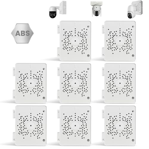 【Compatible with PTZ Cameras】 Security Camera Junction Box, Outdoor IP65 Waterproof CCTV Mounting Bracket, ABS Plastic Cable Concealment Box(8 Pack) - size: 8 Pack