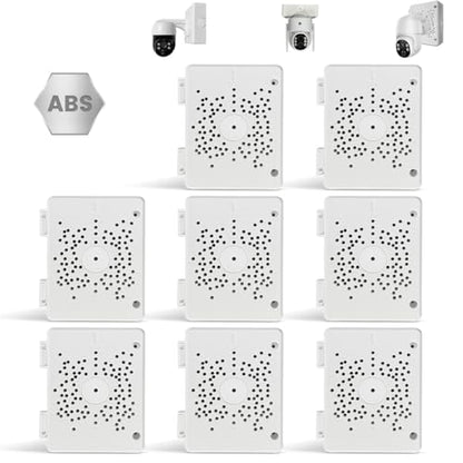 【Compatible with PTZ Cameras】 Security Camera Junction Box, Outdoor IP65 Waterproof CCTV Mounting Bracket, ABS Plastic Cable Concealment Box(8 Pack) - size: 8 Pack