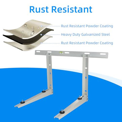 Qualward Mini Split Wall Mounting Bracket for Universal Ductless Air Conditioners, Heavy Duty Support Bracket for AC, Heat Pumps Compressors 9000-36000 BTU - size: 9000-36000 Btu