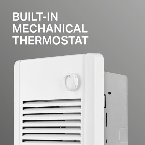 Stelpro Sonoma Wall Fan Heater – 1500W / 120V – 12 3/8″ H × 9 1/16″ W – Refined Compact Design – Silent Comfort, Quick Heat – Built-In Double-Pole (2P) Thermostat – White (ASO1501T2W)