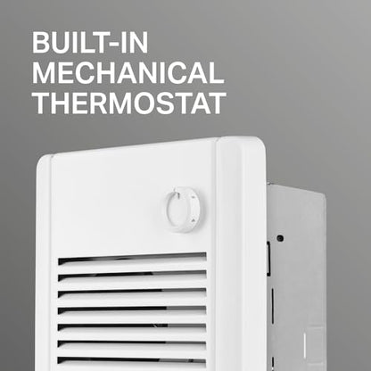 Stelpro Sonoma Wall Fan Heater – 1500W / 120V – 12 3/8″ H × 9 1/16″ W – Refined Compact Design – Silent Comfort, Quick Heat – Built-In Double-Pole (2P) Thermostat – White (ASO1501T2W)
